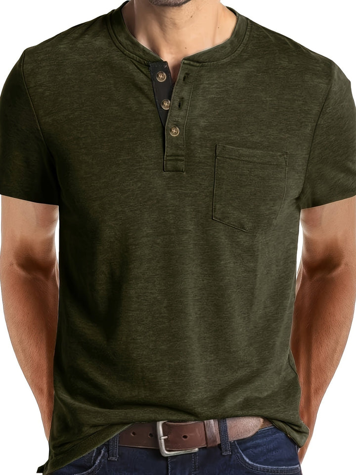 Herr T-shirt | Med Knappar | Med Knappar | Sommar