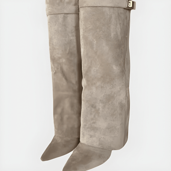 Skor för Vinter | Knähöga Boots Dam | Spetsig Tå & Elegant Design