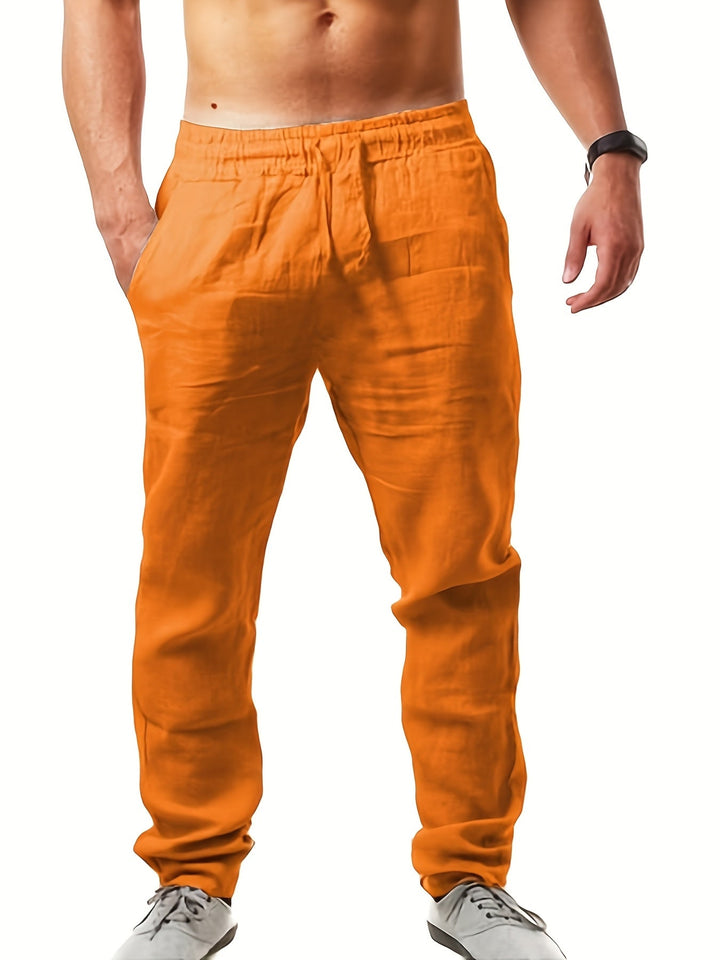 Herr Byxor | Straight | Elastisk Midja | Sommar