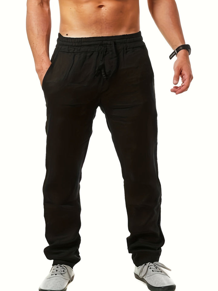 Herr Byxor | Straight | Elastisk Midja | Sommar