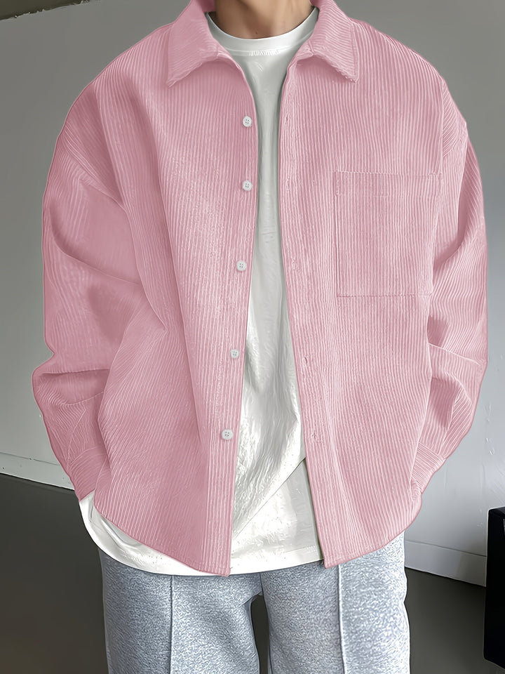 Herr Skjorta | Oversized | Med Knappar | Sommar