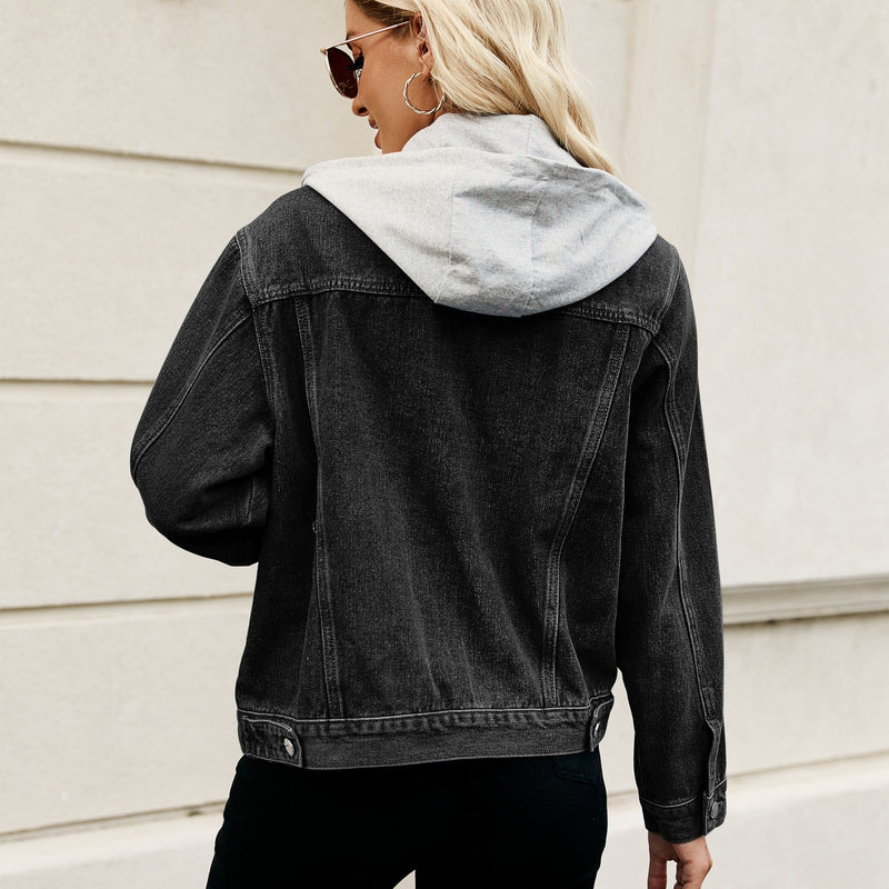 Denimjacka | Chic & Tidlös | Med huva & knappstängning | Ida