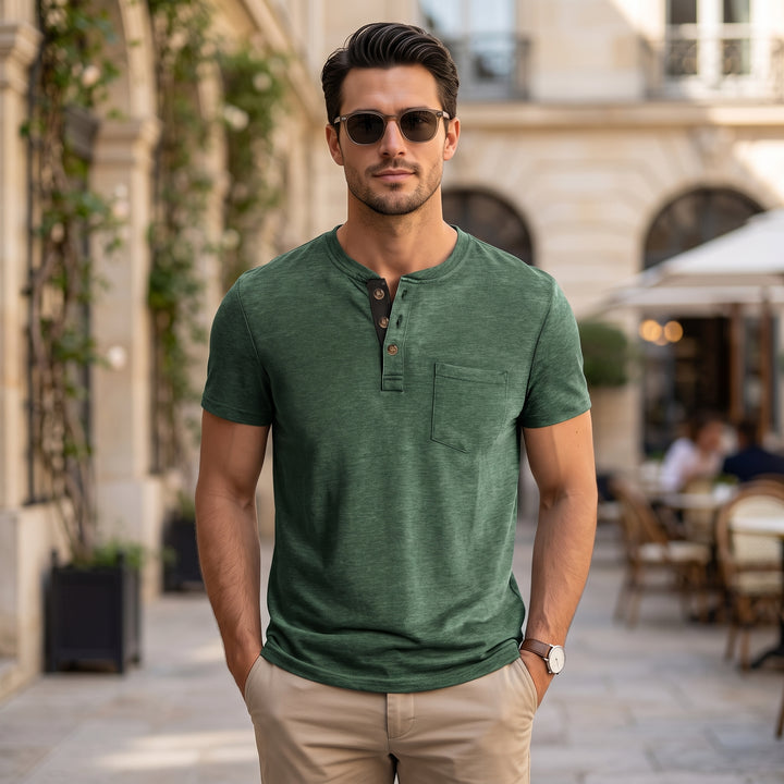 Herr T-shirt | Med Knappar | Med Knappar | Sommar