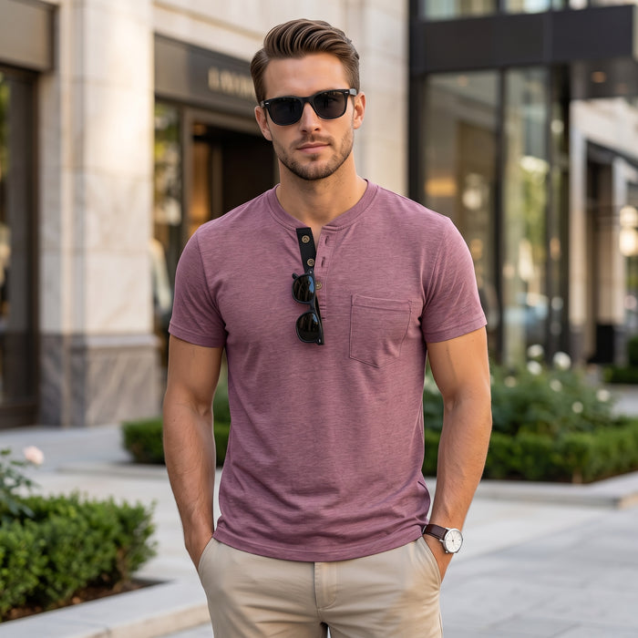 Herr T-shirt | Med Knappar | Med Knappar | Sommar