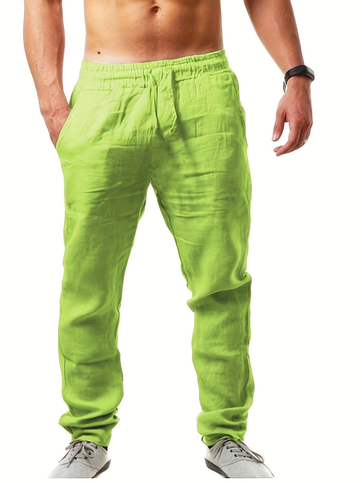 Herr Byxor | Straight | Elastisk Midja | Sommar