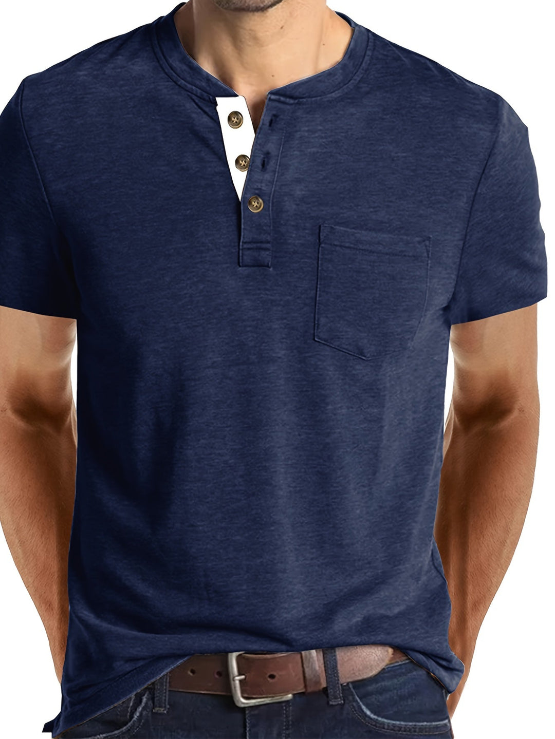 Herr T-shirt | Med Knappar | Med Knappar | Sommar