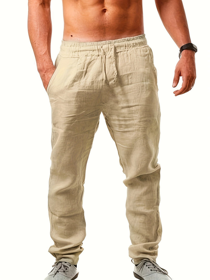 Herr Byxor | Straight | Elastisk Midja | Sommar