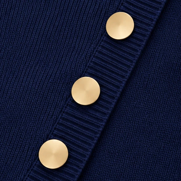 Dam Asymmetrisk Mock-Neck Stickad Tröja - Minimalistisk