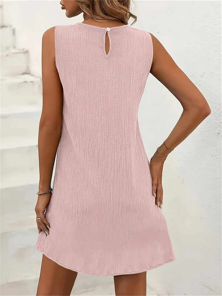Dam Avslappnad Sleeveless Sommarklänning - Elegant A-linje
