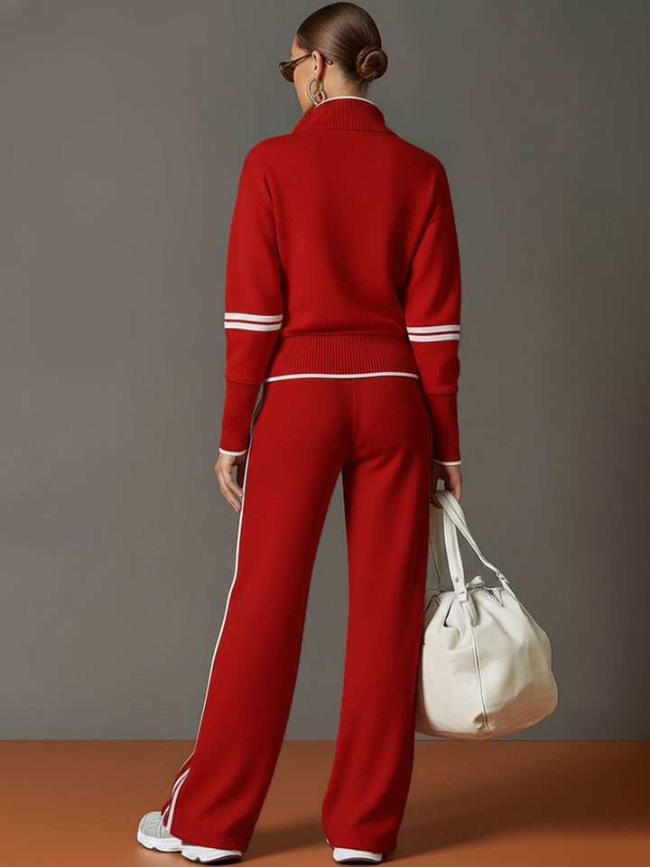 Dam Blus och Vida Byxor Set - Bekväm Löst Passform