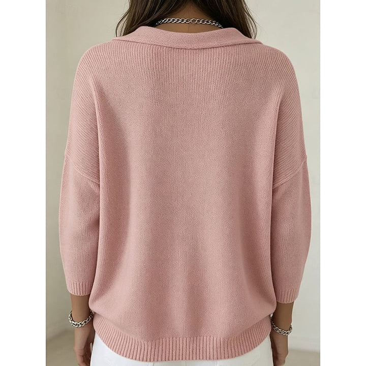 Dam Cowl-Neck Stickad Tröja - Elegant Draperingsdetalj