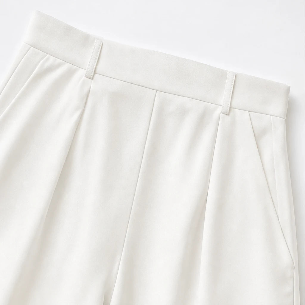 Dam Crop Top och vida byxor set - Enfärgad