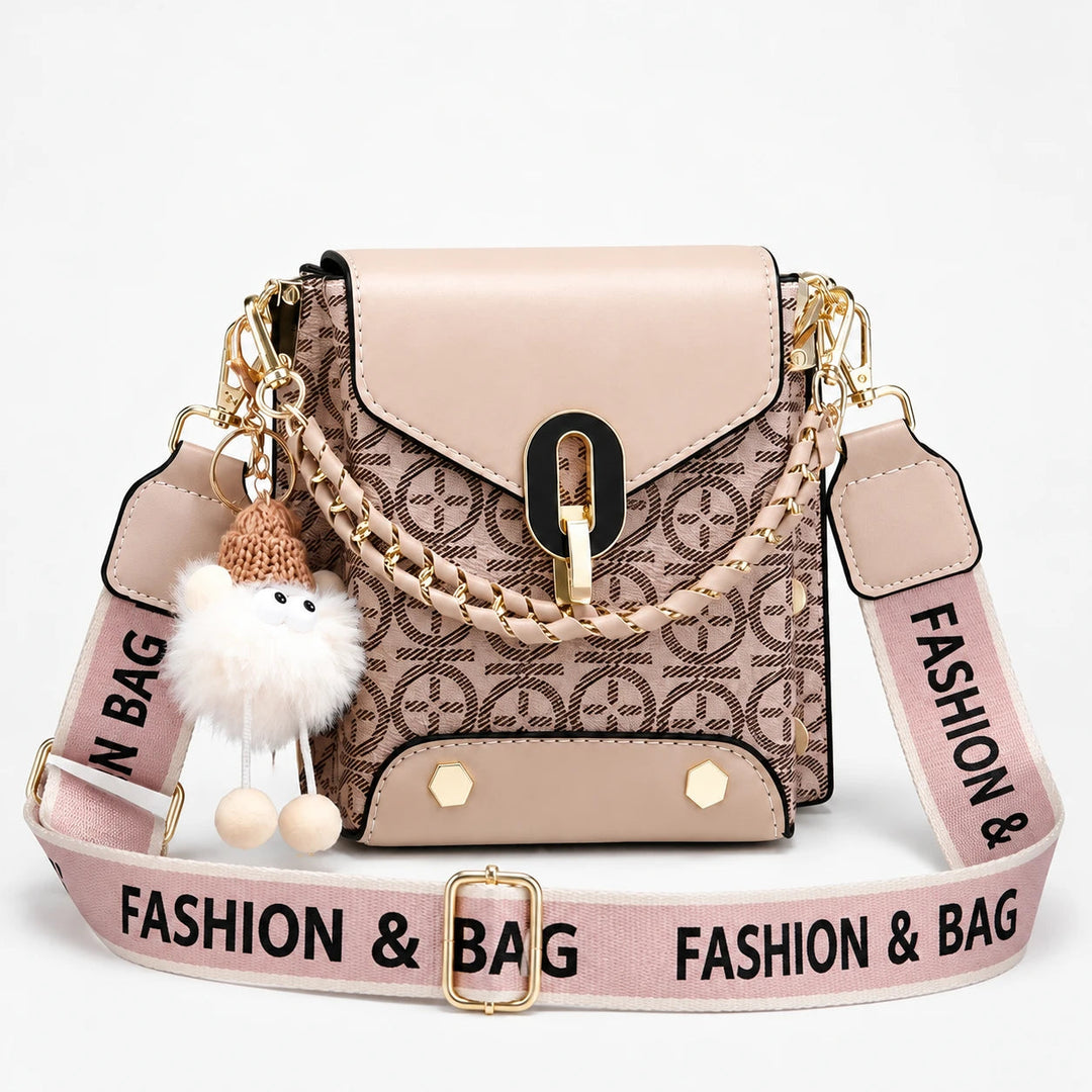 Dam Crossbody Väska in beige, Kompakt och Stilren