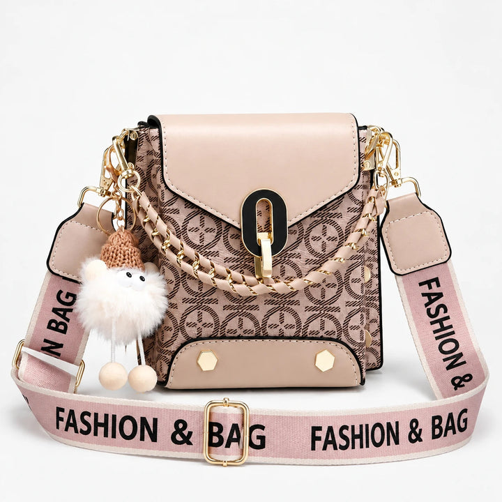 Dam Crossbody Väska in beige, Kompakt och Stilren