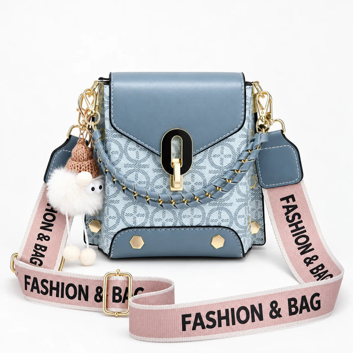 Dam Crossbody Väska in blå, Kompakt och Stilren