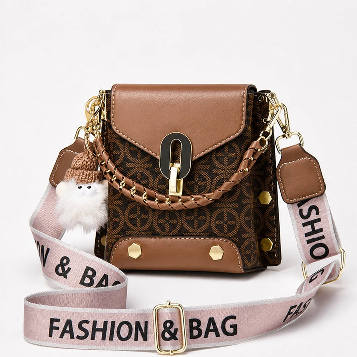 Dam Crossbody Väska in brun, Kompakt och Stilren