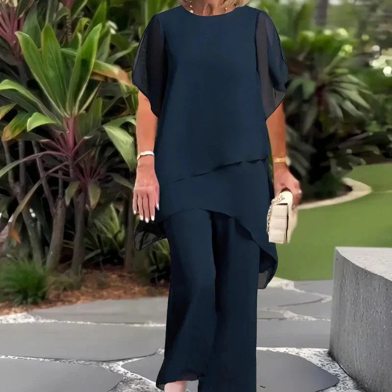Dam Elegant Draperad Palazzo Byxset - Sofistikerad stil