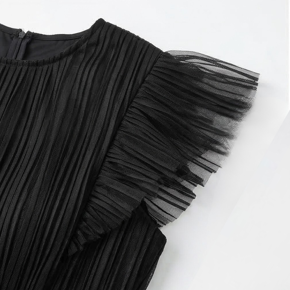 Dam Elegant Midi Klänning med Fladdermöss - Festlig