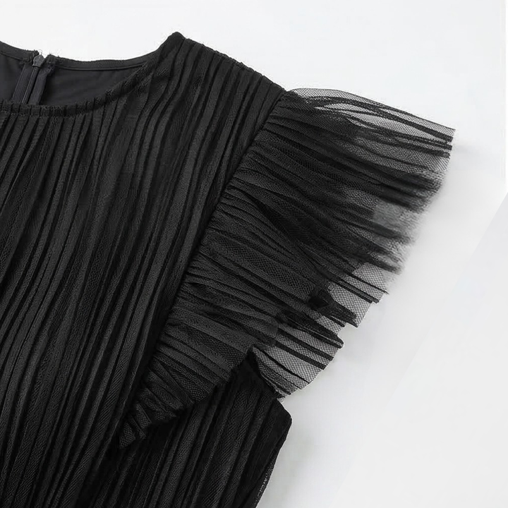Dam Elegant Midi Klänning med Fladdermöss - Festlig
