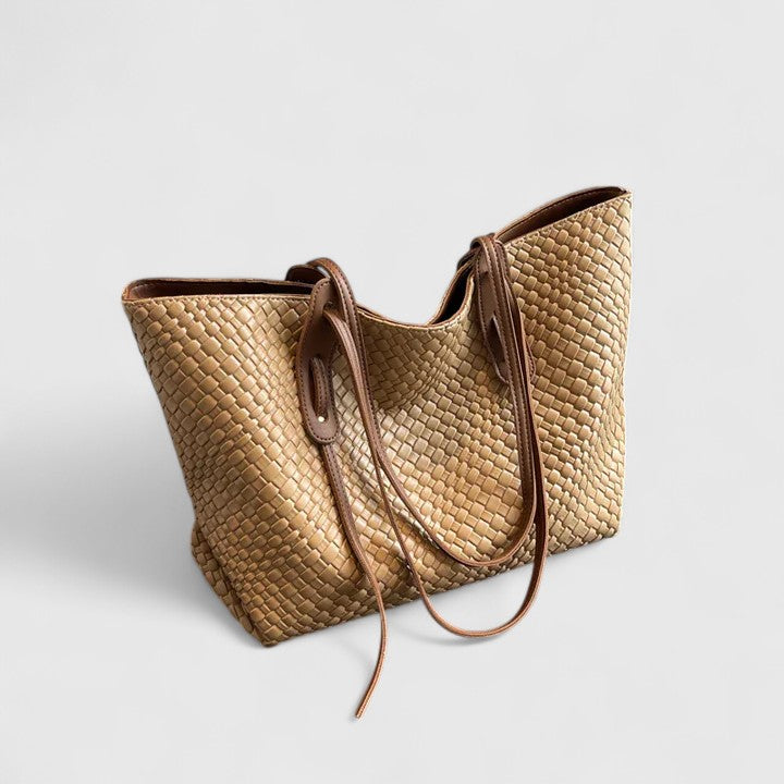 Dam Elegant Tygväska - Klassisk Tote Bag - Khaki