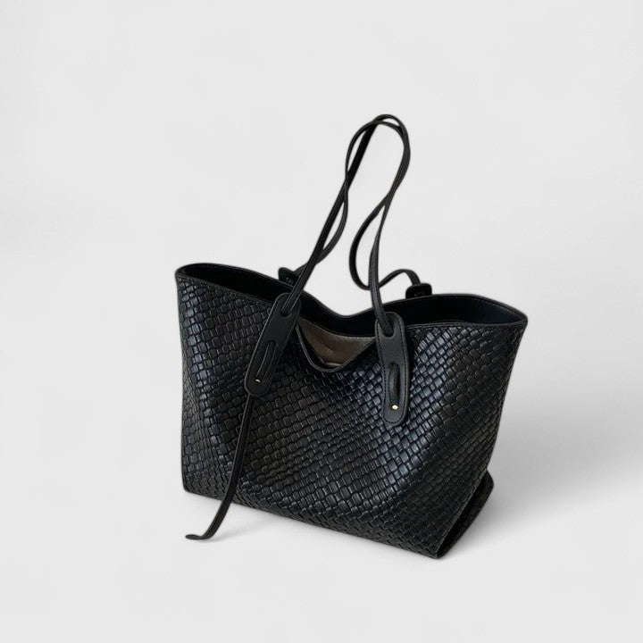 Dam Elegant Tygväska - Klassisk Tote Bag - Svart