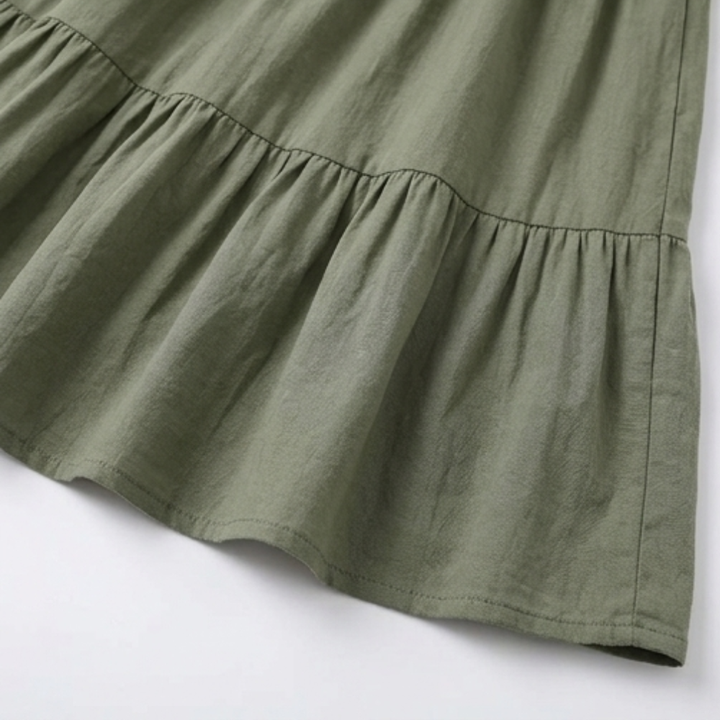 Dam Flowy Halterneck Maxiklänning - Veckad Detalj