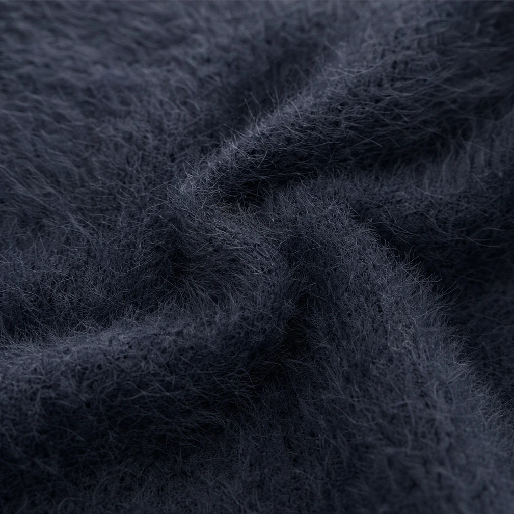Dam Fuzzy Contrast-Trim Halvzip Tröja - Mysig Vardagsstil