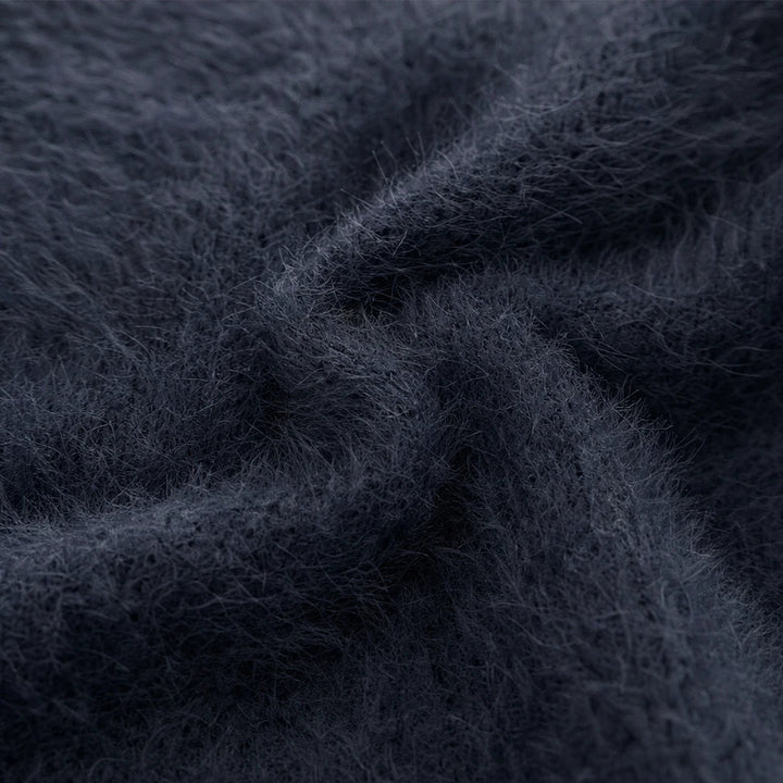 Dam Fuzzy Contrast-Trim Halvzip Tröja - Mysig Vardagsstil