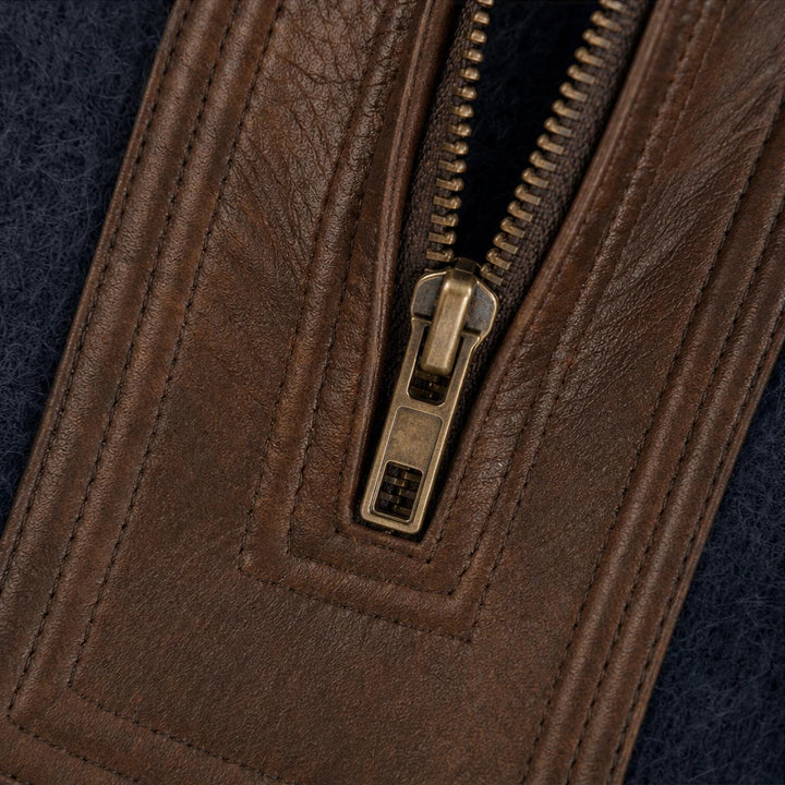 Dam Fuzzy Contrast-Trim Halvzip Tröja - Mysig Vardagsstil