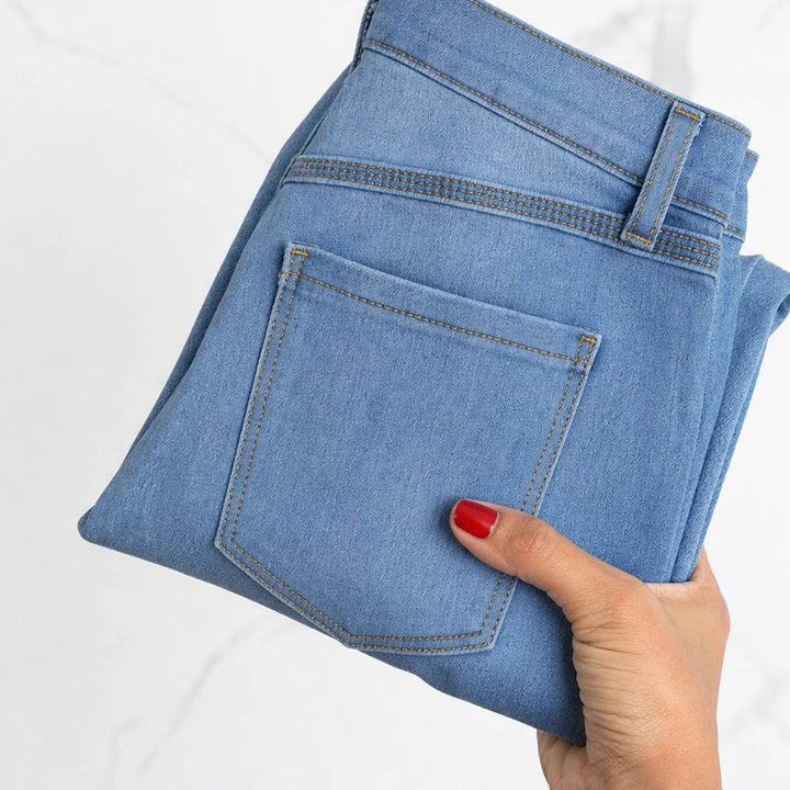 Dam höga midja stretch skinny jeans - klassisk passform
