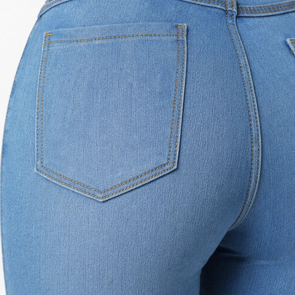 Dam höga midja stretch skinny jeans - klassisk passform