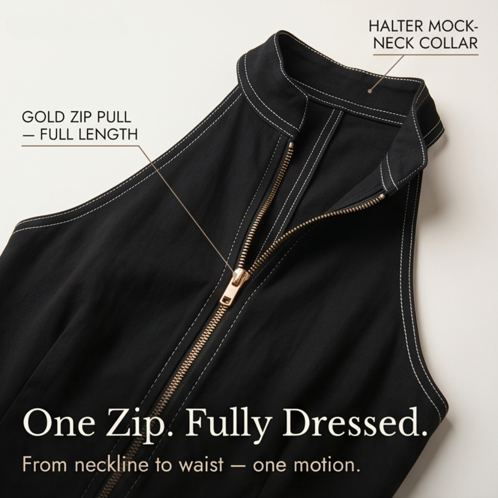 Dam Halterneck Jumpsuit - Skuren midja och elegant snitt