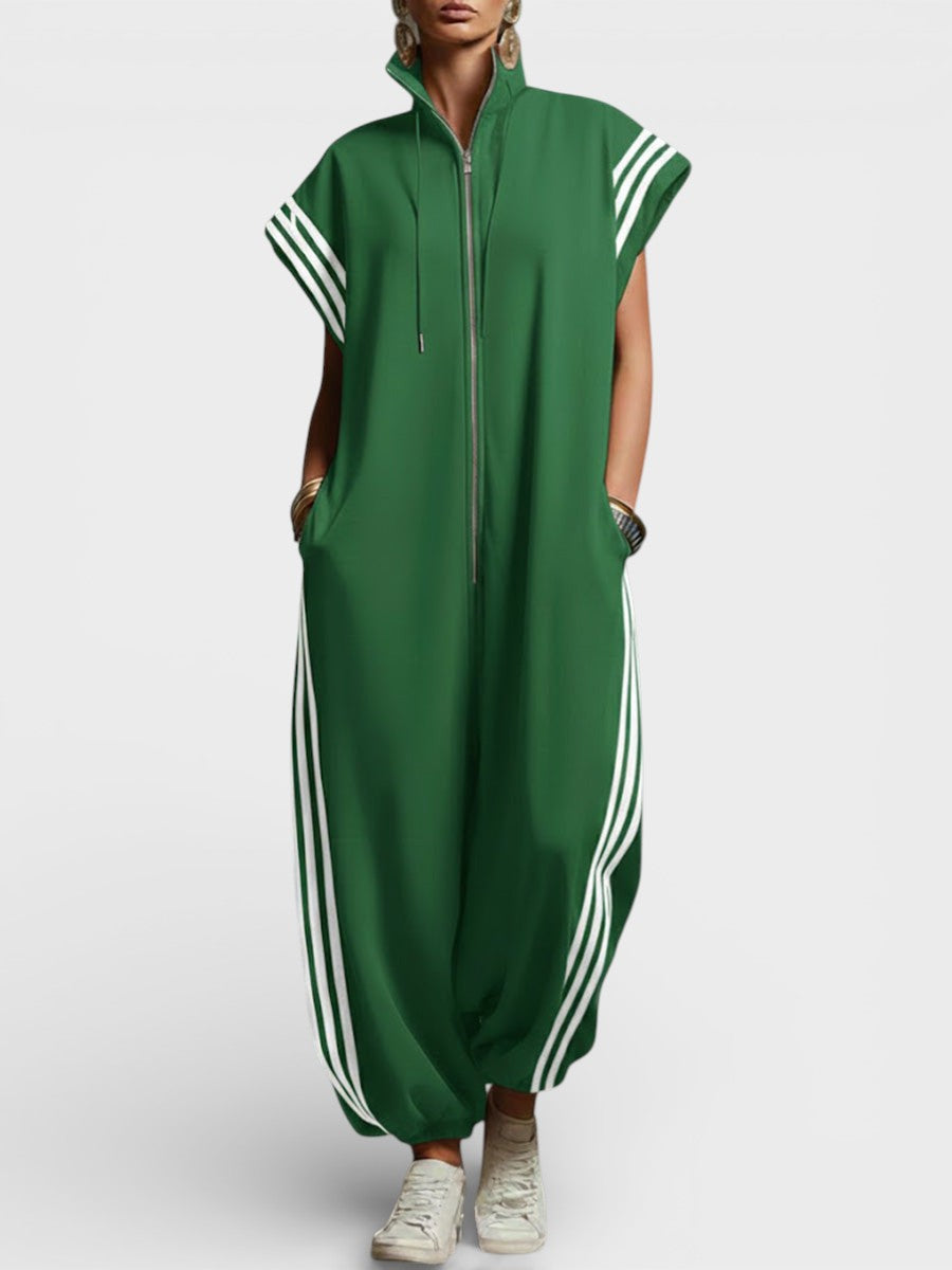 Dam Jumpsuit med Dragkedja - Elegant och Bekväm - Grön