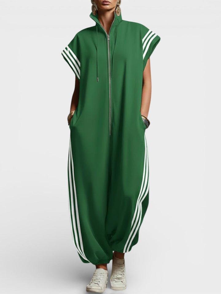Dam Jumpsuit med Dragkedja - Elegant och Bekväm - Grön