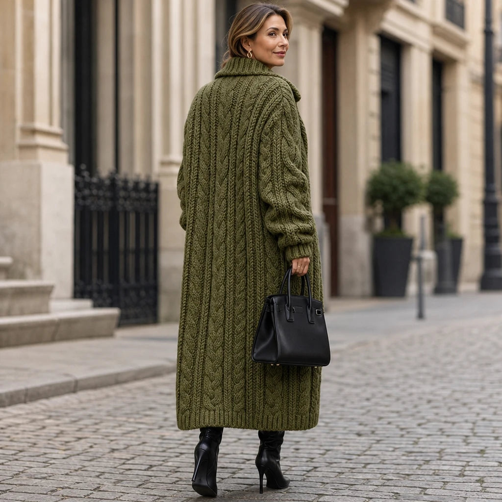 Dam Kabelstickad Långkardigan - Oversized Passform