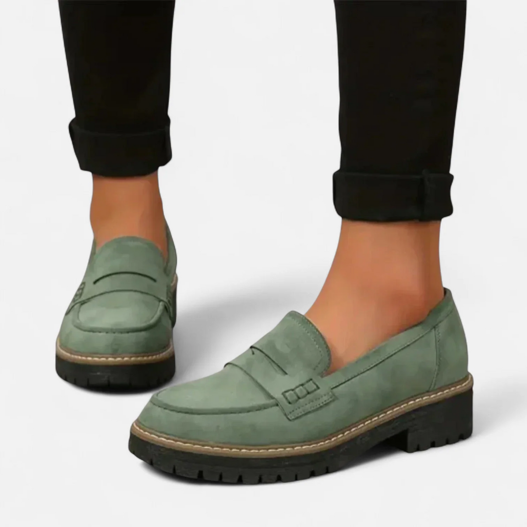 Dam Klassisk Komfort Mokasäng - Ergonomisk Design - Grön