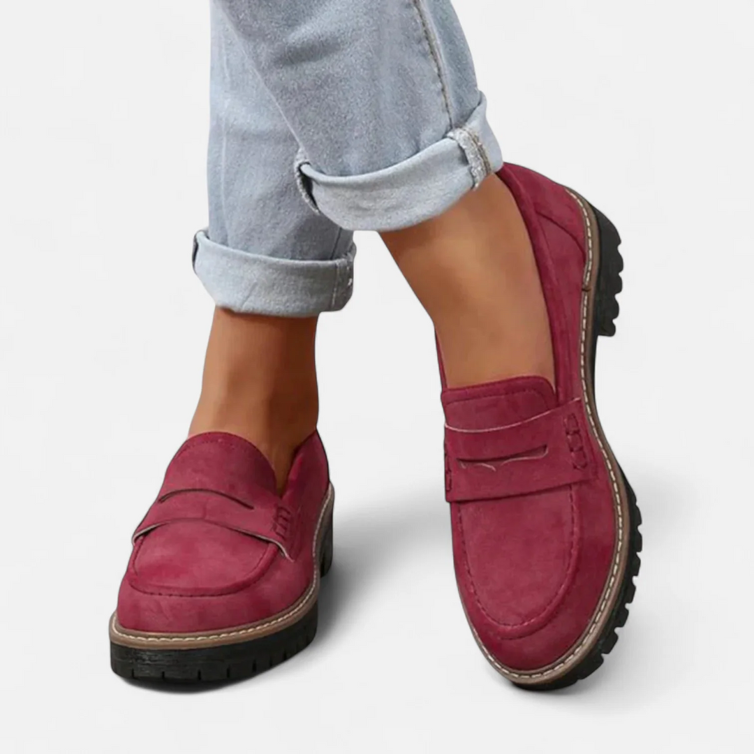 Dam Klassisk Komfort Mokasäng - Ergonomisk Design - Röd