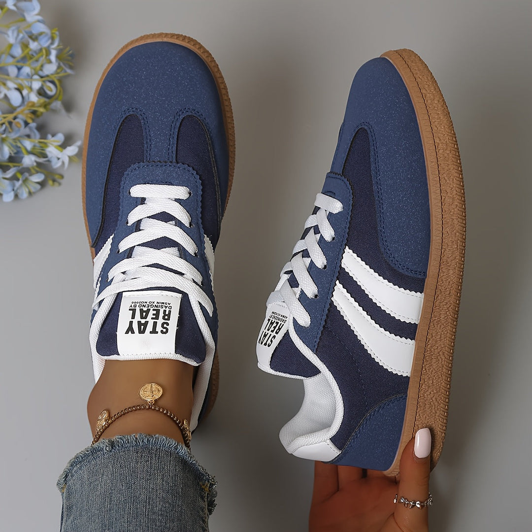 Dam Klassiska Snygga Sneakers in blå, Vit
