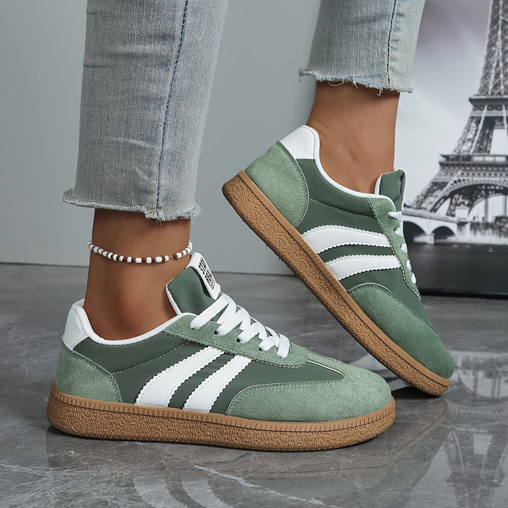 Dam Klassiska Snygga Sneakers in grön, Vit