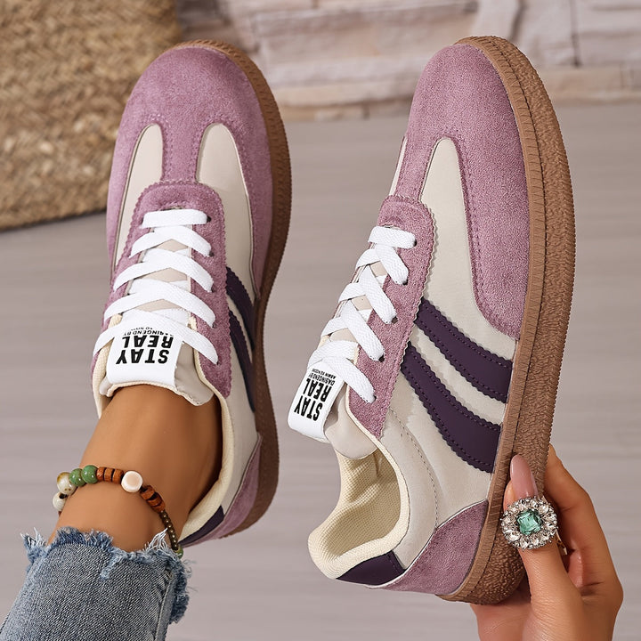 Dam Klassiska Snygga Sneakers in lila, Vit