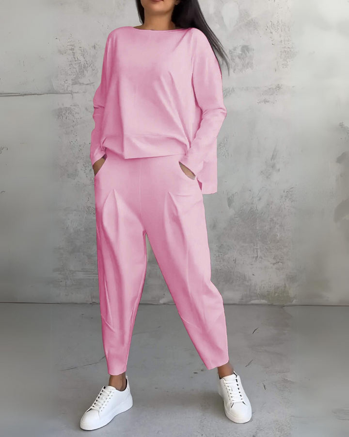 Dam Loungewear Set - Elegant Matchad Outfit - Rosa
