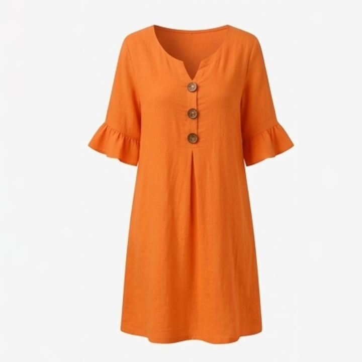 Dam Midi-klänning Luftig - Sommarklassiker - Orange