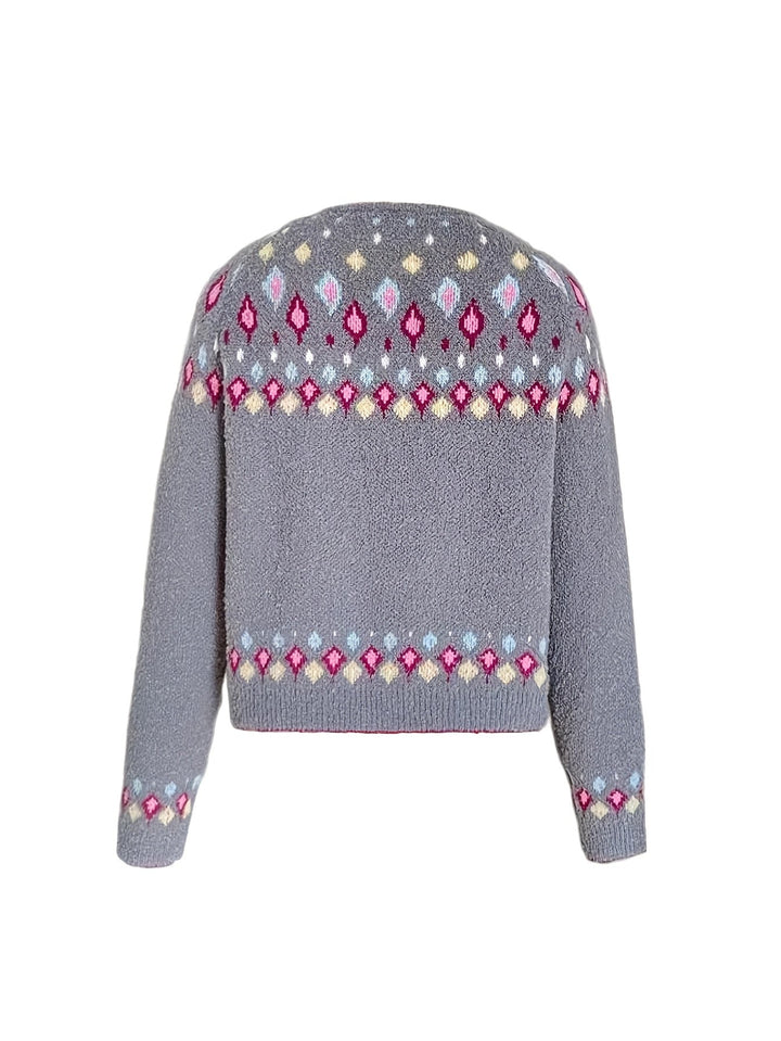 Dam Nordisk Mönstrad Cardigan - Klassisk Värme