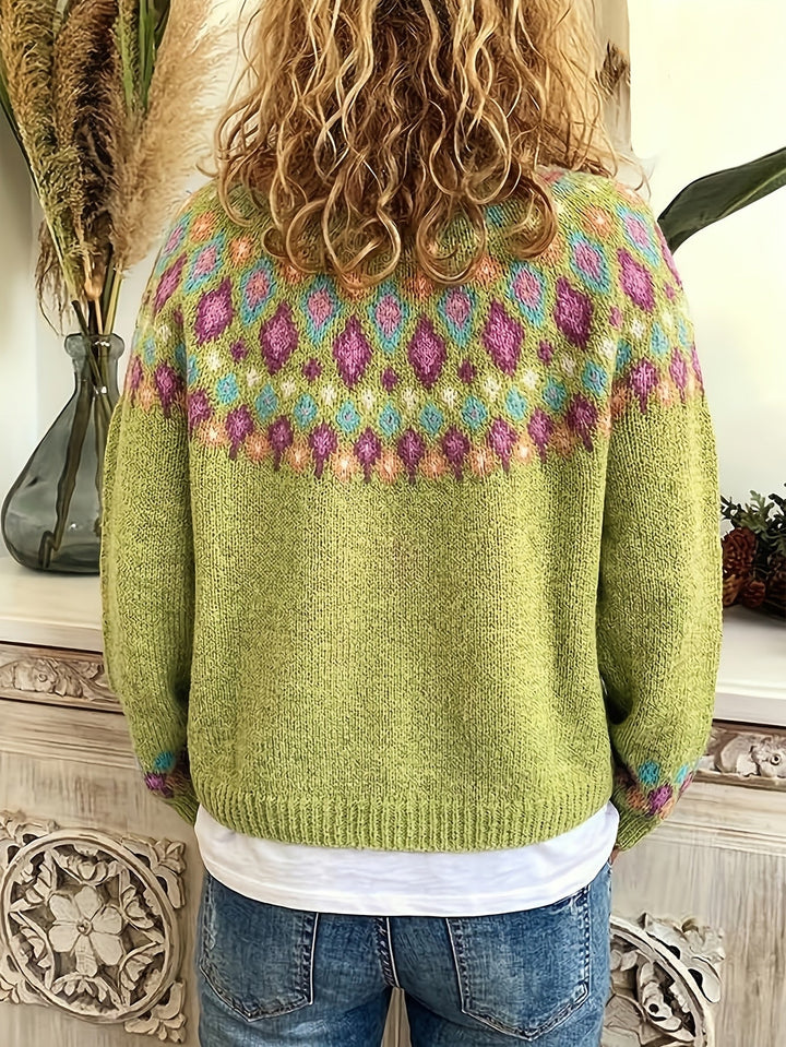 Dam Nordisk Mönstrad Cardigan - Klassisk Värme