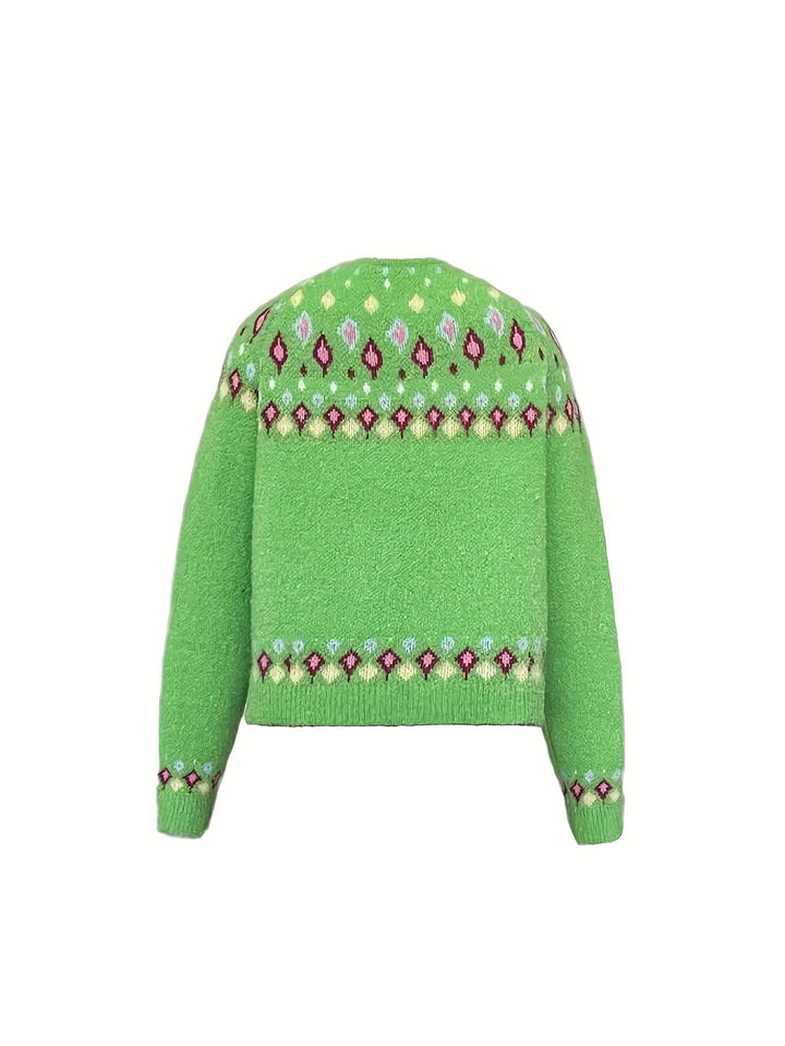 Dam Nordisk Mönstrad Cardigan - Klassisk Värme