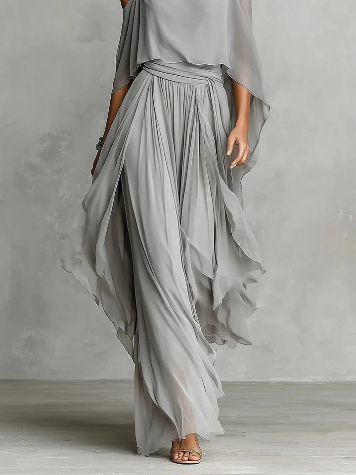 Dam Off-Shoulder Flowy Set - Elegant Luftig Silhuett