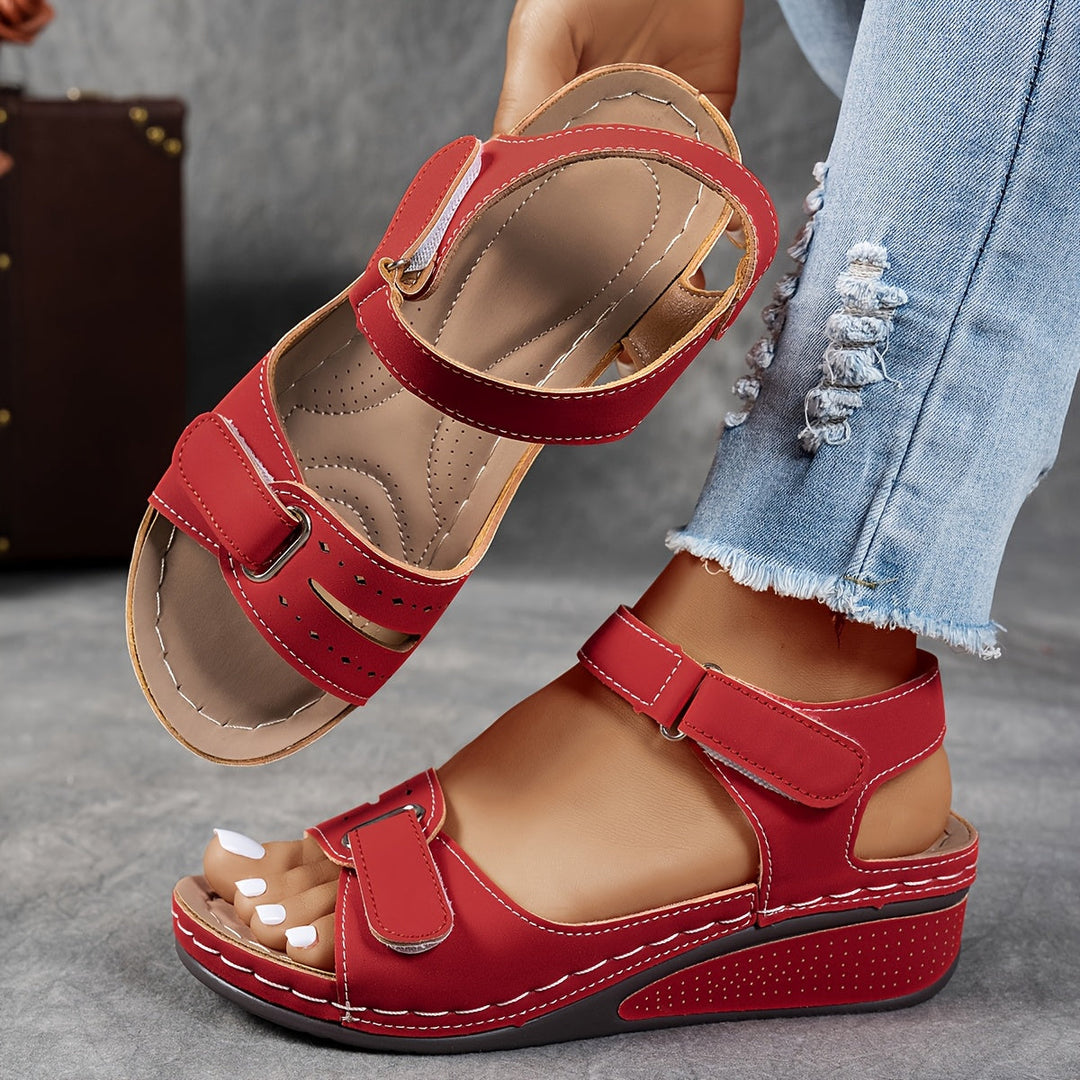 Dam Ortopedisk Sandal - Elegant och Bekväm - Röd