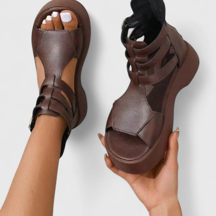 Dam ortopediska sandaler - Bågsupport och sommarkväll - Brun