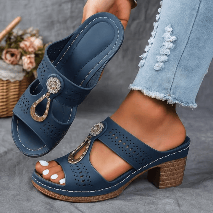Dam ortopediska sandaler - Elegant komfort - Blå