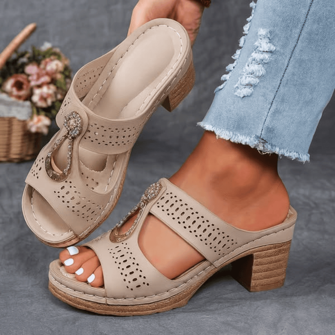 Dam ortopediska sandaler - Elegant komfort - Khaki